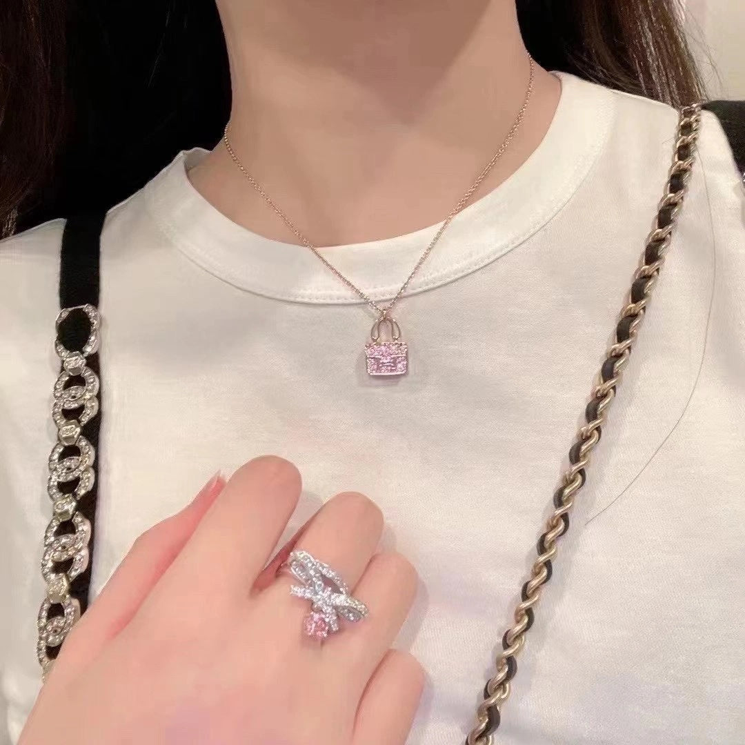 [Psychic Jewelrys]CONSTANCE PEDANT PURPLE DIAMOND NECKLACE