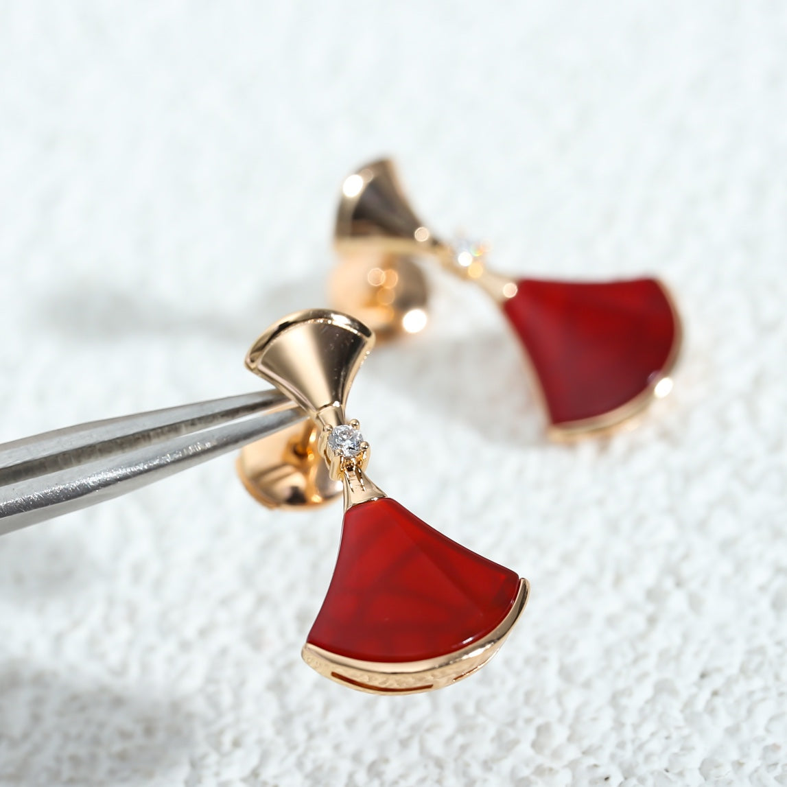 [Psychic Jewelrys]DREAM Carnelian PINK GOLD EARRINGS