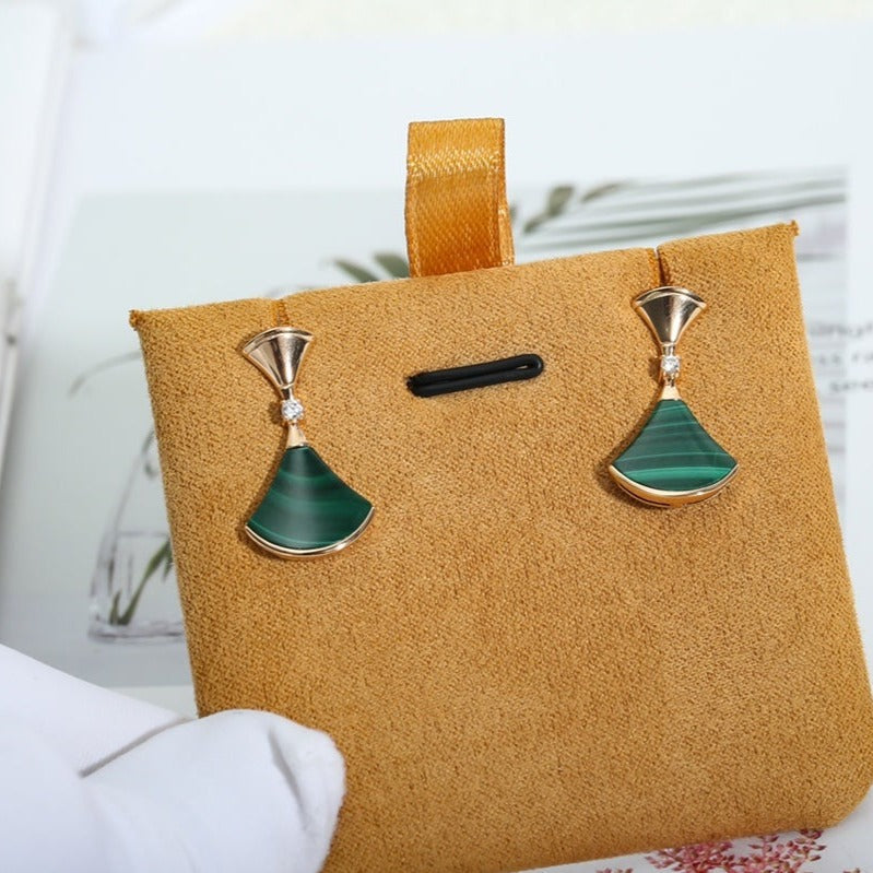 [Psychic Jewelrys]DREAM MALACHITE PINK GOLD EARRINGS