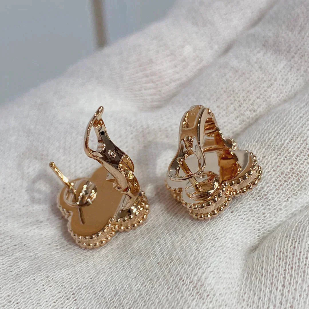 [Psychic Jewelrys]CLOVER MEDIUM 1 MOTIFS CARNELIAN  DIAMOND earrings