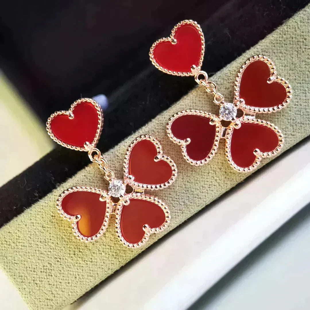 [Psychic Jewelrys]SWEET CLOVER CARNELIAN EARRINGS