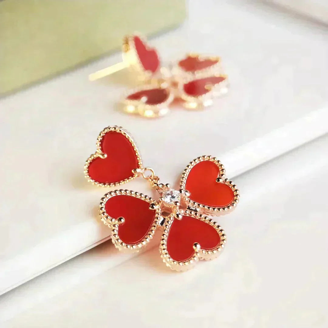 [Psychic Jewelrys]SWEET CLOVER CARNELIAN EARRINGS