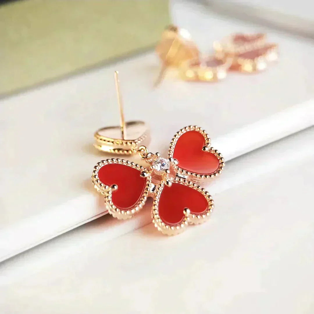 [Psychic Jewelrys]SWEET CLOVER CARNELIAN EARRINGS