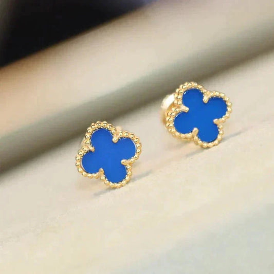 [Psychic Jewelrys]CLOVER MINI 9.5MM TURQUOISE EARRINGS