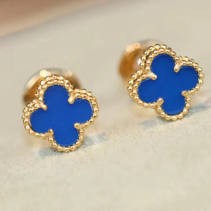 [Psychic Jewelrys]CLOVER MINI 9.5MM TURQUOISE EARRINGS