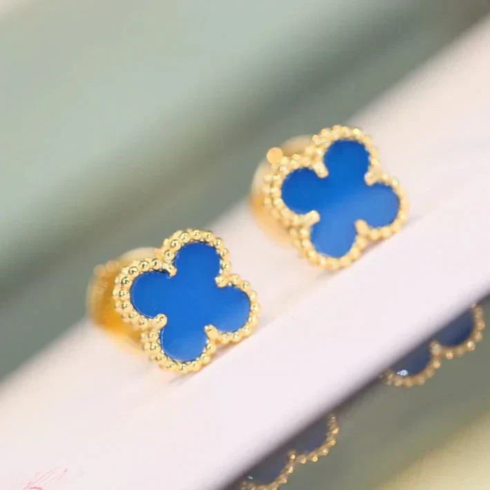 [Psychic Jewelrys]CLOVER MINI 9.5MM TURQUOISE EARRINGS