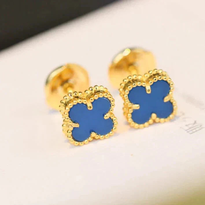 [Psychic Jewelrys]CLOVER MINI 9.5MM TURQUOISE EARRINGS