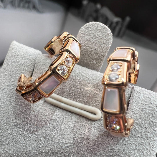 [Psychic Jewelrys]SERPENTI MOP PINK GOLD EARRINGS