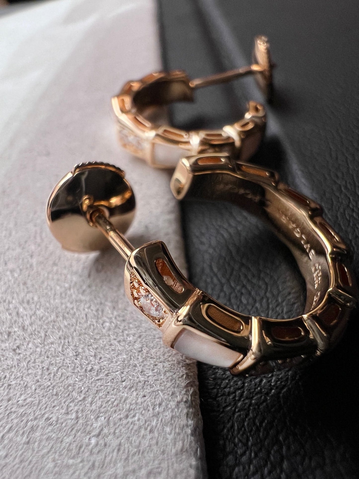 [Psychic Jewelrys]SERPENTI MOP PINK GOLD EARRINGS