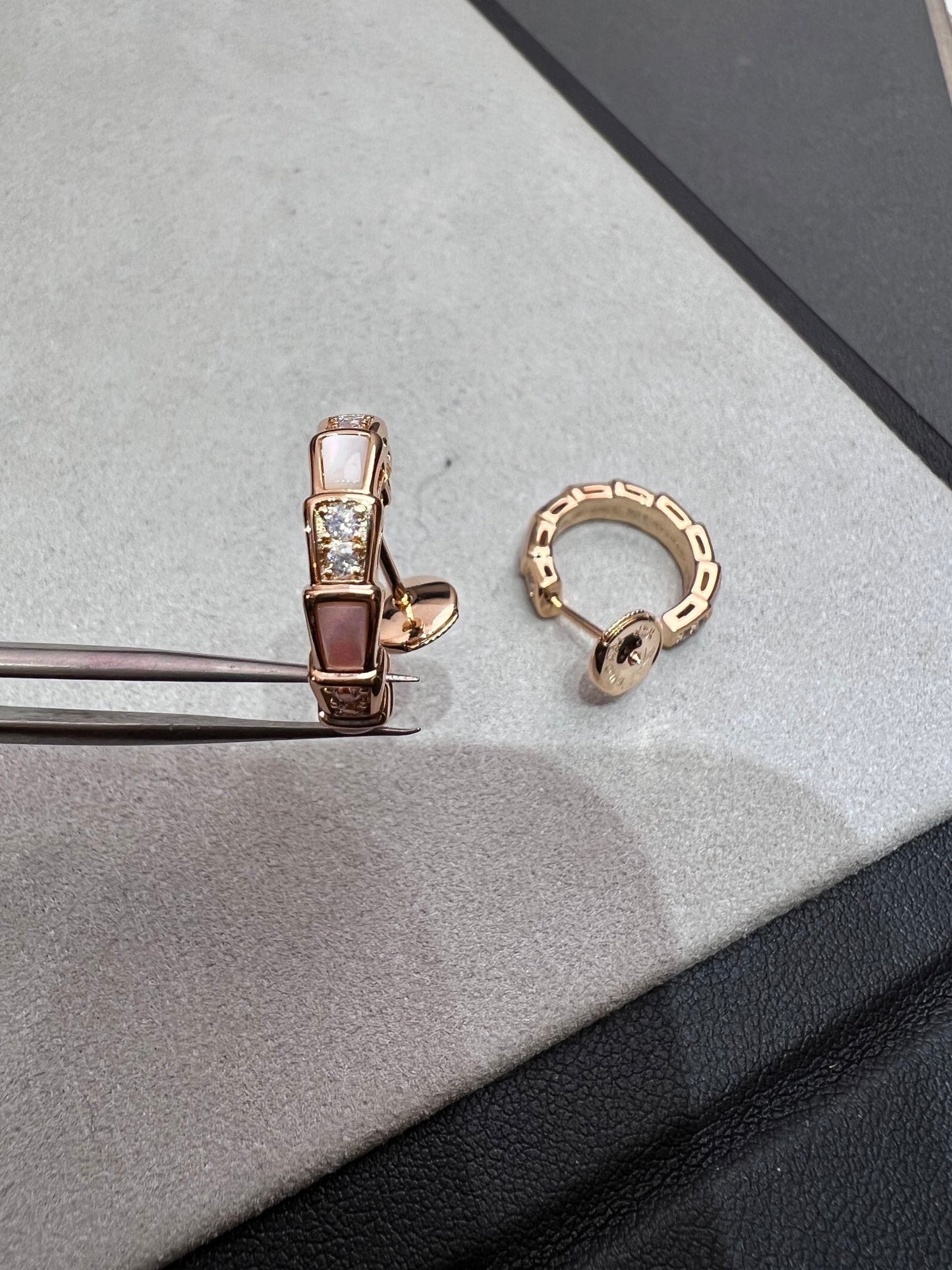 [Psychic Jewelrys]SERPENTI MOP PINK GOLD EARRINGS