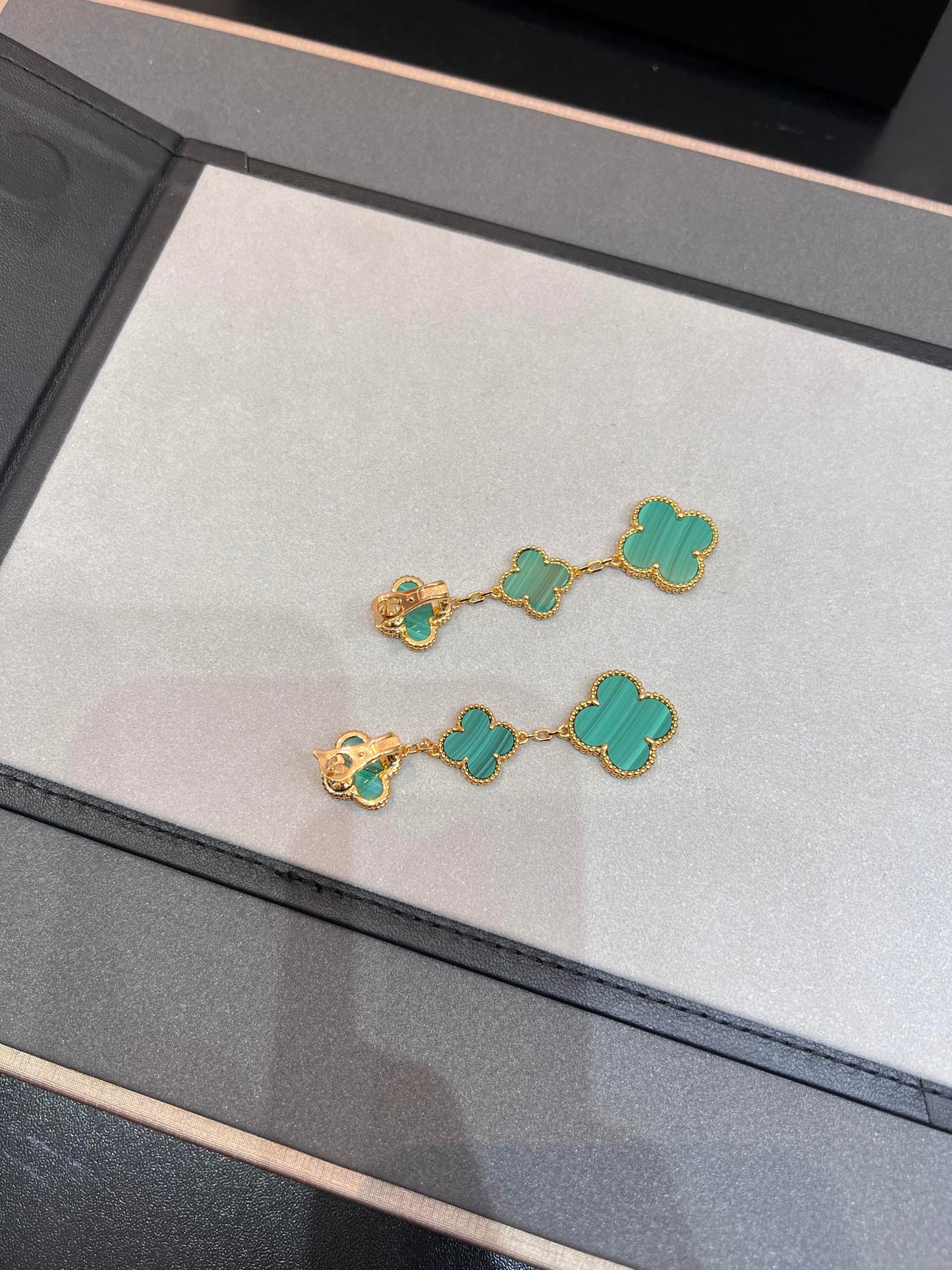 [Psychic Jewelrys]CLOVER MALACHITE 3 MOTIFS GOLD
