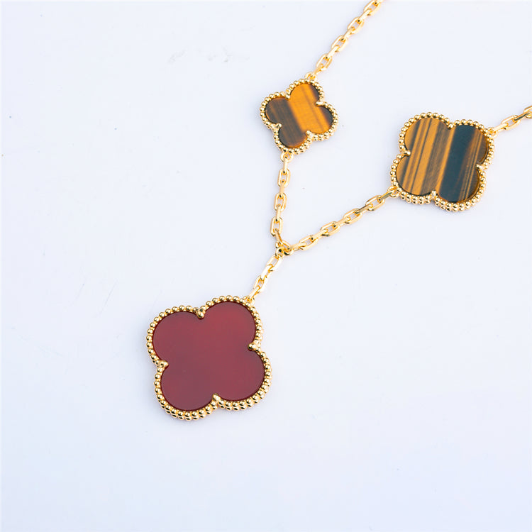 [Psychic Jewelrys]CLOVER BRACELET 5 MOTIFS CARNELIAN TIGER EYE