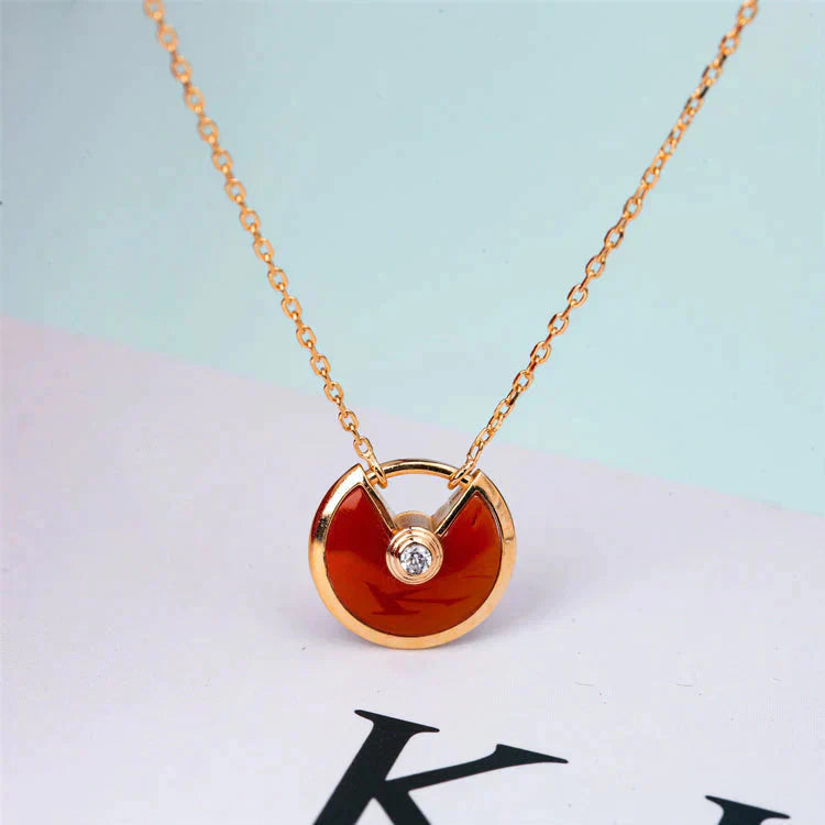 [Psychic Jewelrys]AMULETTE GOLD CARNELIAN ONYX NECKLACE