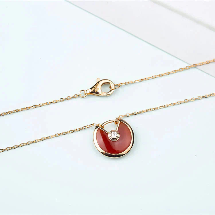 [Psychic Jewelrys]AMULETTE GOLD CARNELIAN ONYX NECKLACE
