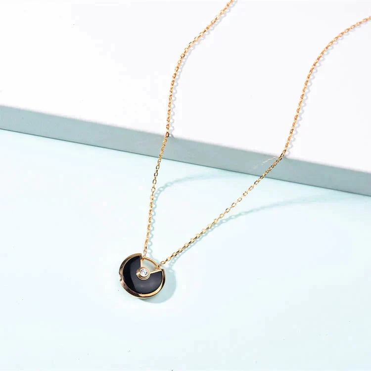 [Psychic Jewelrys]AMULETTE GOLD CARNELIAN ONYX NECKLACE