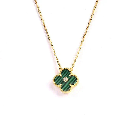 [Psychic Jewelrys]CLOVER 15MM DIAMOND TURQUOISE NECKLACE