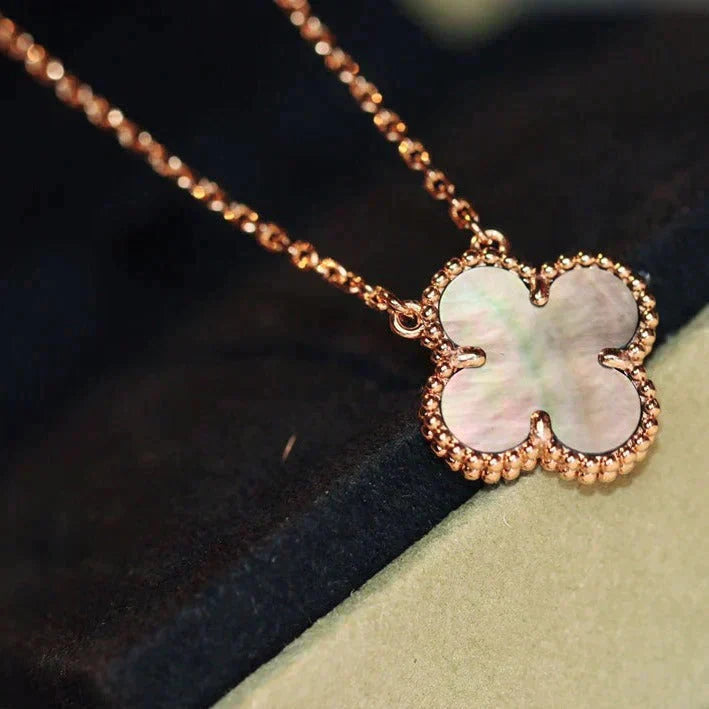 [Psychic Jewelrys]CLOVER 15MM  GRAY MOTHER OF PEARL NECKLACE