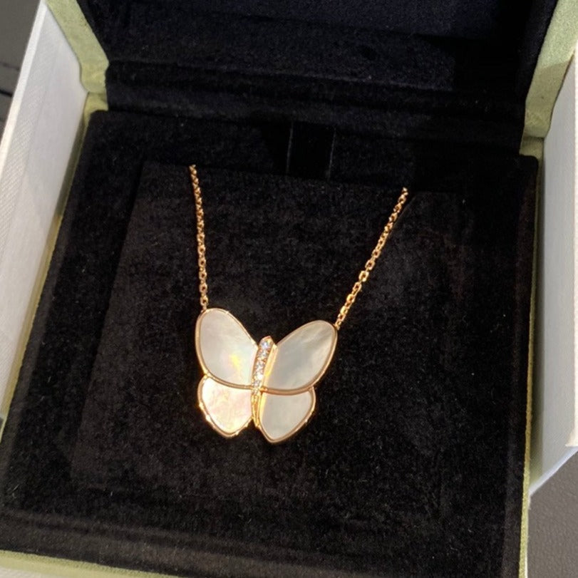 [Psychic Jewelrys]BUTTERFLY GOLD MOP DIAMOND NECKLACE