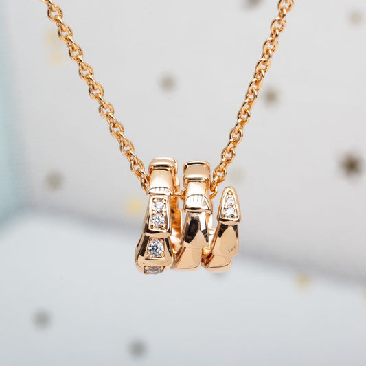 [Psychic Jewelrys]SERPENTI PINK GOLD NECKLACE DIAMOND