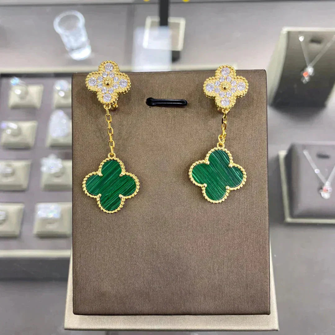 [Psychic Jewelrys]CLOVER  2 MOTIFS  DIAMOND  EARRINGS (MULTIPLE CHOICESç´