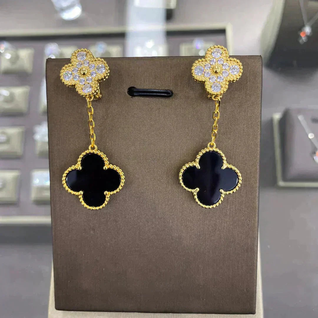 [Psychic Jewelrys]CLOVER  2 MOTIFS  DIAMOND  EARRINGS (MULTIPLE CHOICESç´