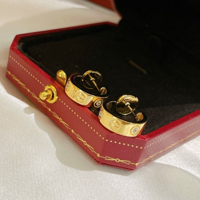 [Psychic Jewelrys]LOVE EARRINGS 5.7MM 2 DIAMONDS
