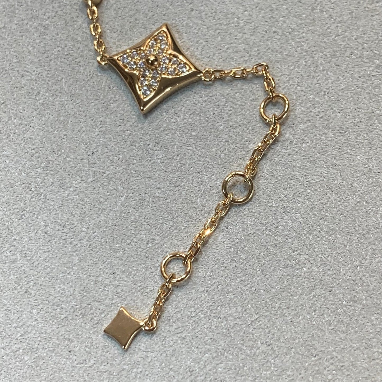 [Psychic Jewelrys]STAR AND SUN 4 MOTIFS GOLD DIAMONDS BRACELET