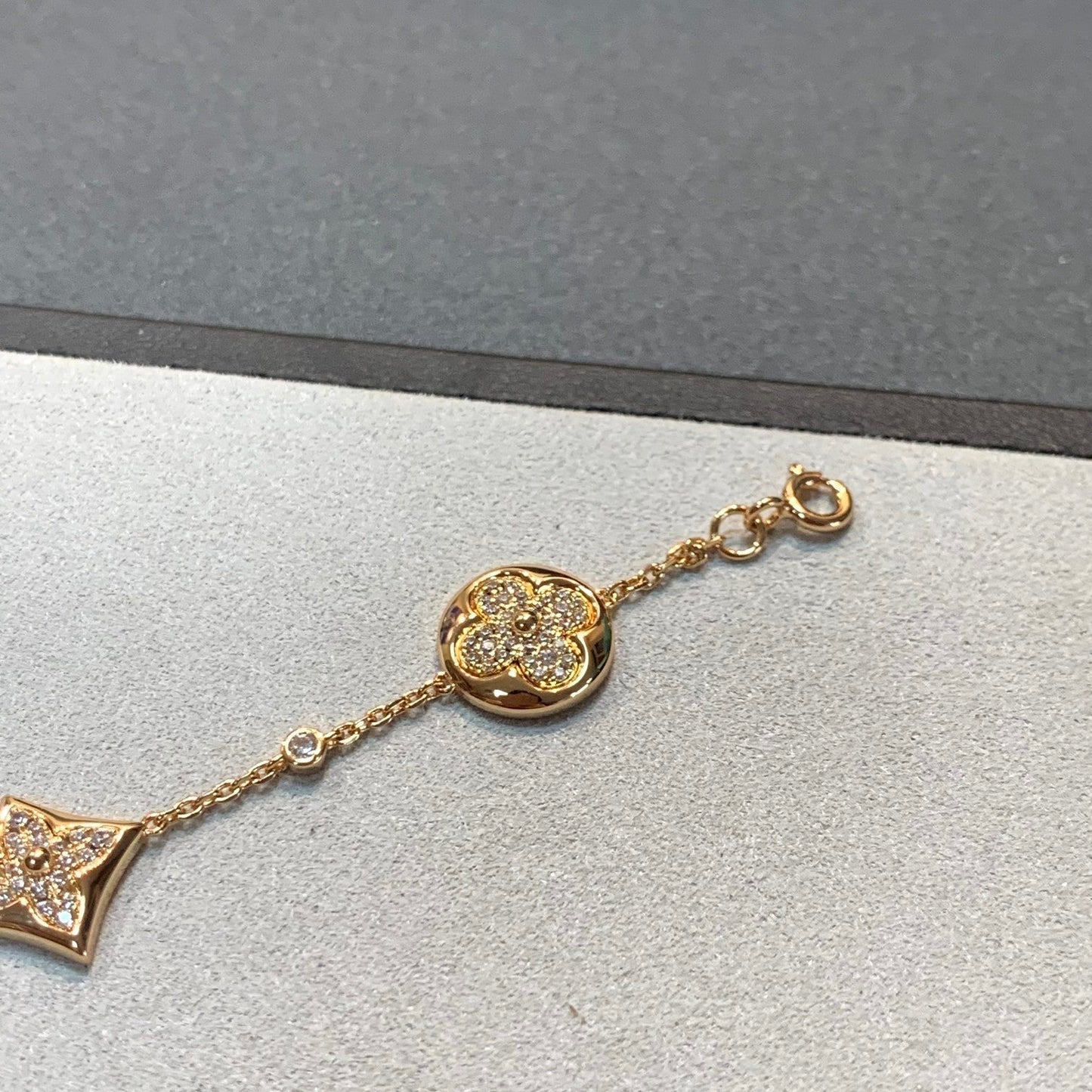 [Psychic Jewelrys]STAR AND SUN 4 MOTIFS GOLD DIAMONDS BRACELET
