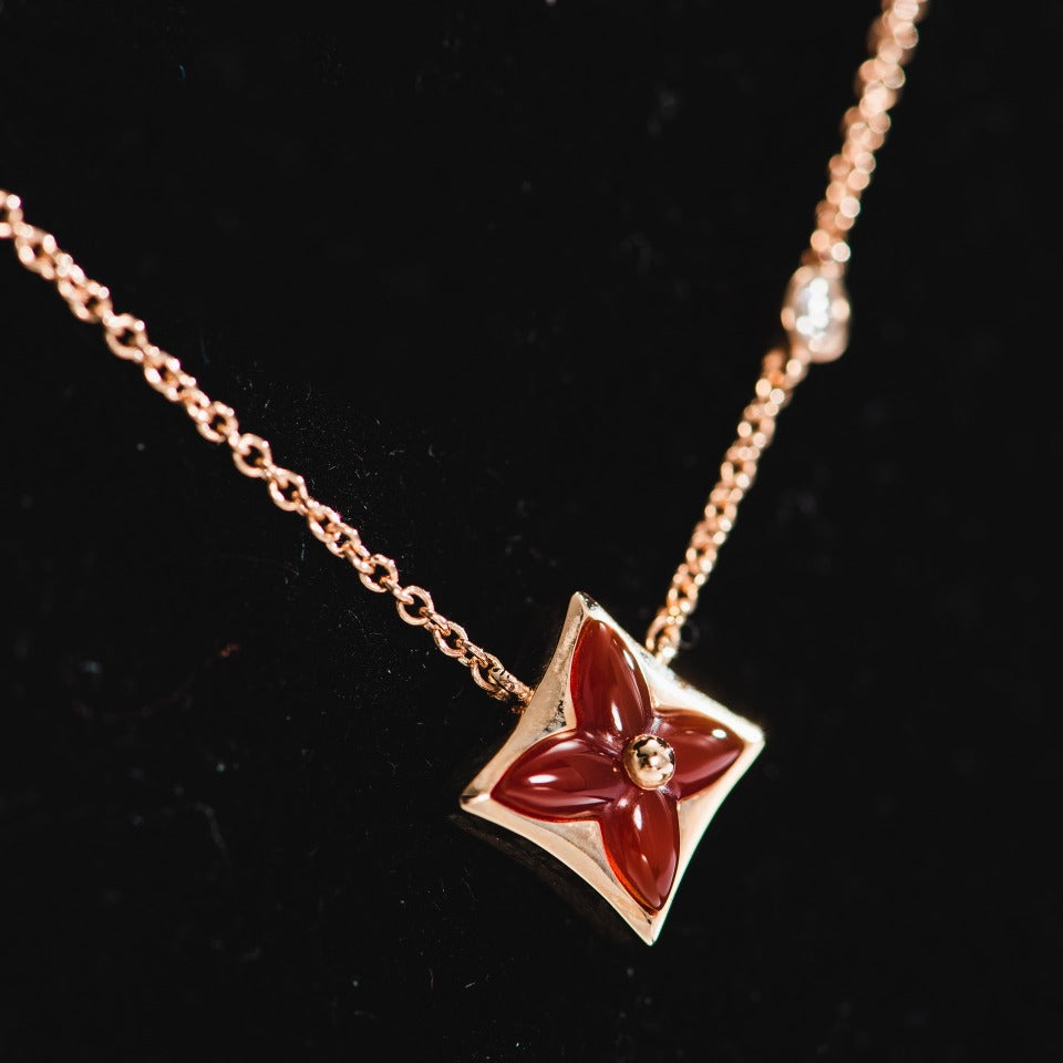 [Psychic Jewelrys]STAR NECKLACE PINK GOLD 1 DIAMOND