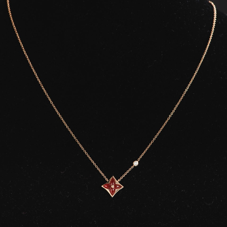 [Psychic Jewelrys]STAR NECKLACE PINK GOLD 1 DIAMOND