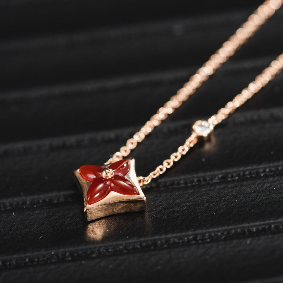 [Psychic Jewelrys]STAR NECKLACE PINK GOLD 1 DIAMOND