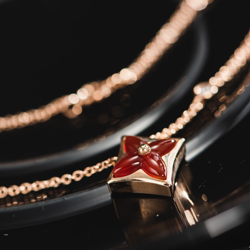 [Psychic Jewelrys]STAR NECKLACE PINK GOLD 1 DIAMOND