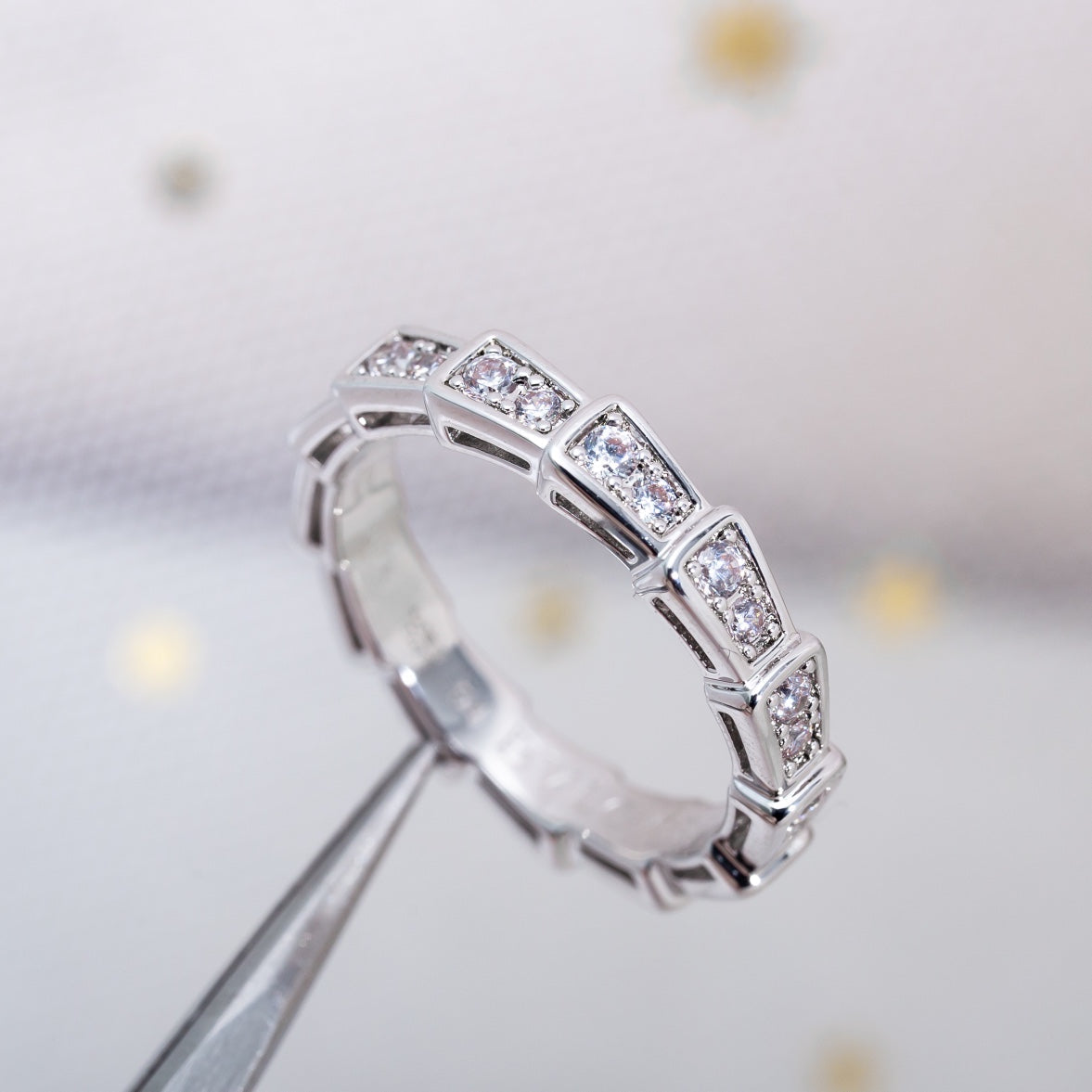 [Psychic Jewelrys]SERPENTI RING SILVER DIAMOND PAVED 3MM