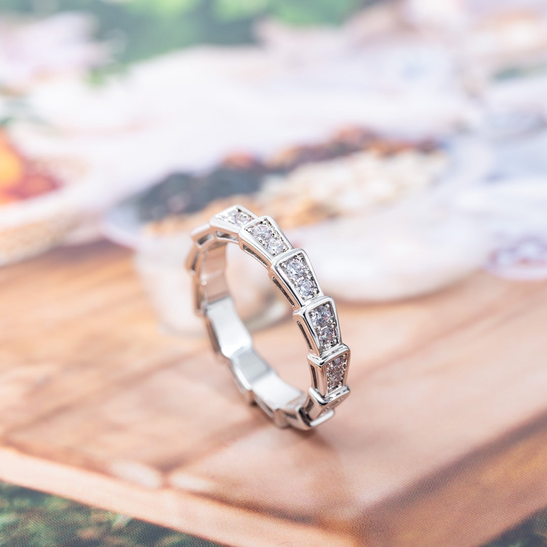 [Psychic Jewelrys]SERPENTI RING SILVER DIAMOND PAVED 3MM