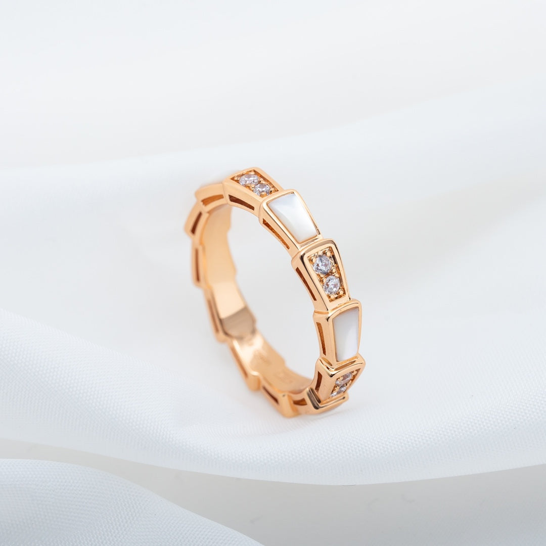 [Psychic Jewelrys]SERPENTI RING PINK GOLD DIAMOND MOP 3MM