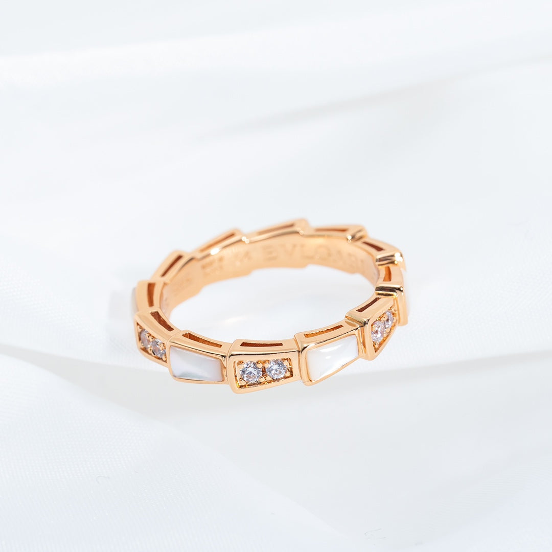 [Psychic Jewelrys]SERPENTI RING PINK GOLD DIAMOND MOP 3MM