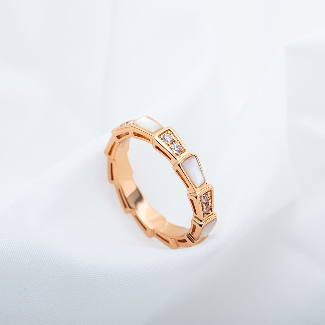 [Psychic Jewelrys]SERPENTI RING PINK GOLD DIAMOND MOP 3MM