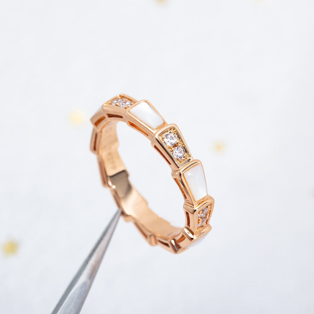 [Psychic Jewelrys]SERPENTI RING PINK GOLD DIAMOND MOP 3MM