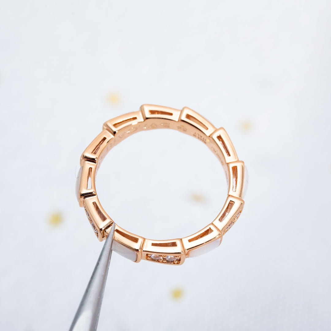 [Psychic Jewelrys]SERPENTI RING PINK GOLD DIAMOND MOP 3MM
