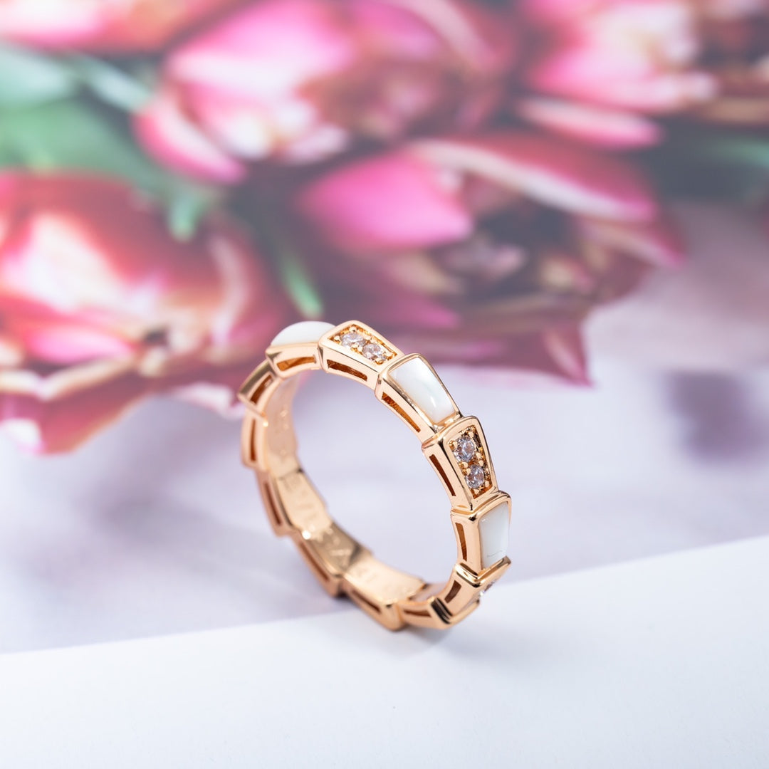 [Psychic Jewelrys]SERPENTI RING PINK GOLD DIAMOND MOP 3MM