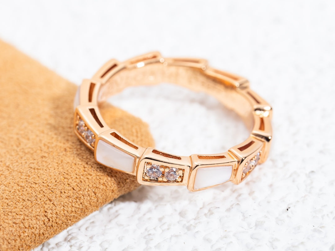 [Psychic Jewelrys]SERPENTI RING PINK GOLD DIAMOND MOP 3MM