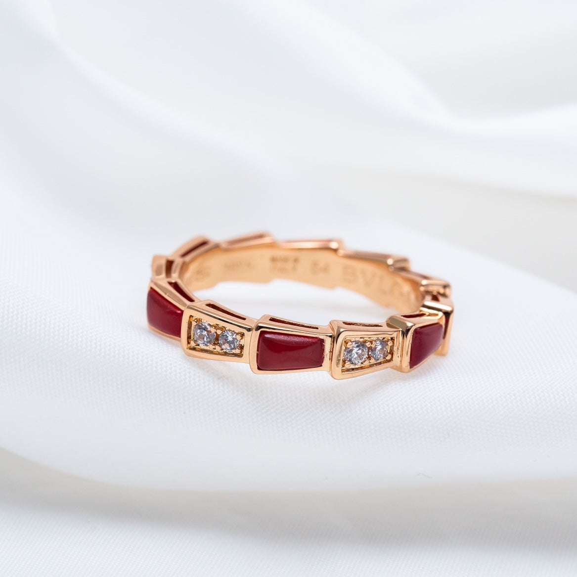 [Psychic Jewelrys]SERPENTI RING PINK GOLD CARNELIAN DIAMOND 3MM