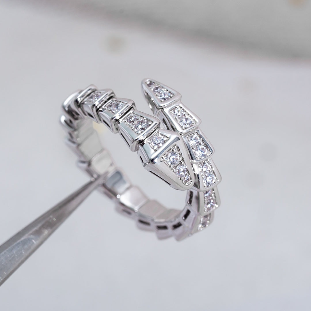 [Psychic Jewelrys]SERPENTI RING SILVER DIAMOND PAVED 4MM