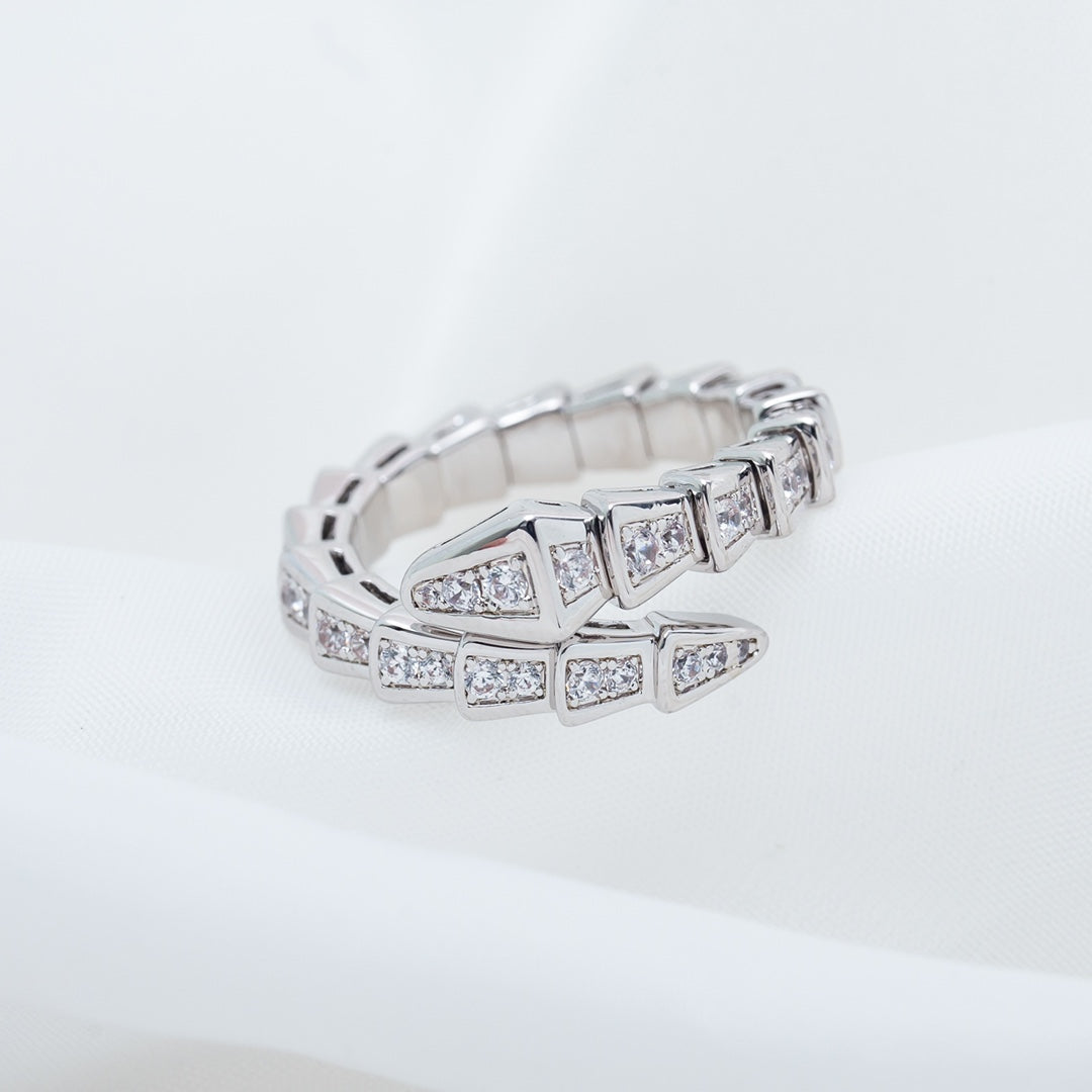 [Psychic Jewelrys]SERPENTI RING SILVER DIAMOND PAVED 4MM