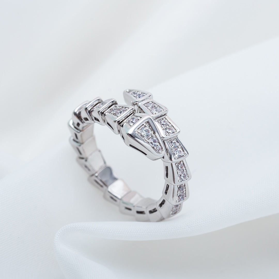 [Psychic Jewelrys]SERPENTI RING SILVER DIAMOND PAVED 4MM