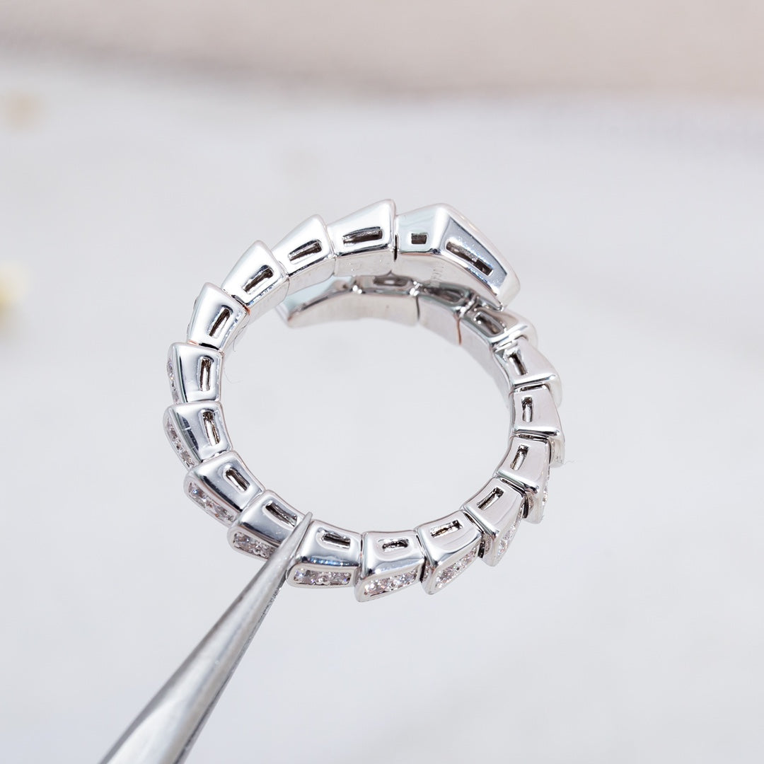 [Psychic Jewelrys]SERPENTI RING SILVER DIAMOND PAVED 4MM