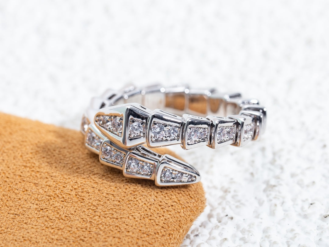 [Psychic Jewelrys]SERPENTI RING SILVER DIAMOND PAVED 4MM