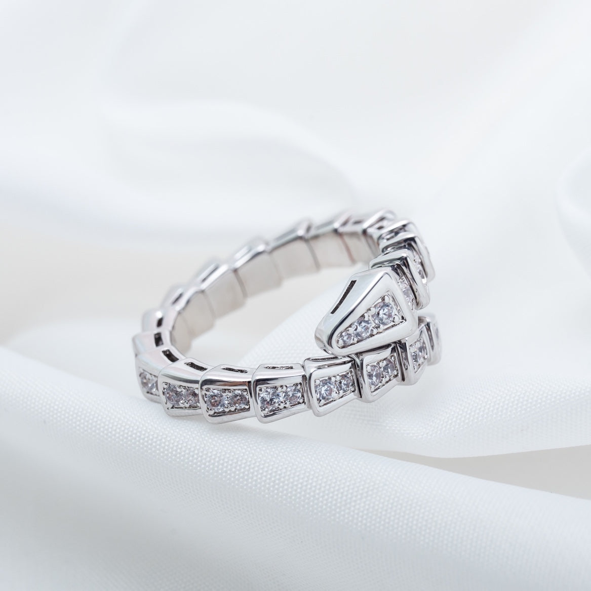 [Psychic Jewelrys]SERPENTI RING SILVER DIAMOND PAVED 4MM