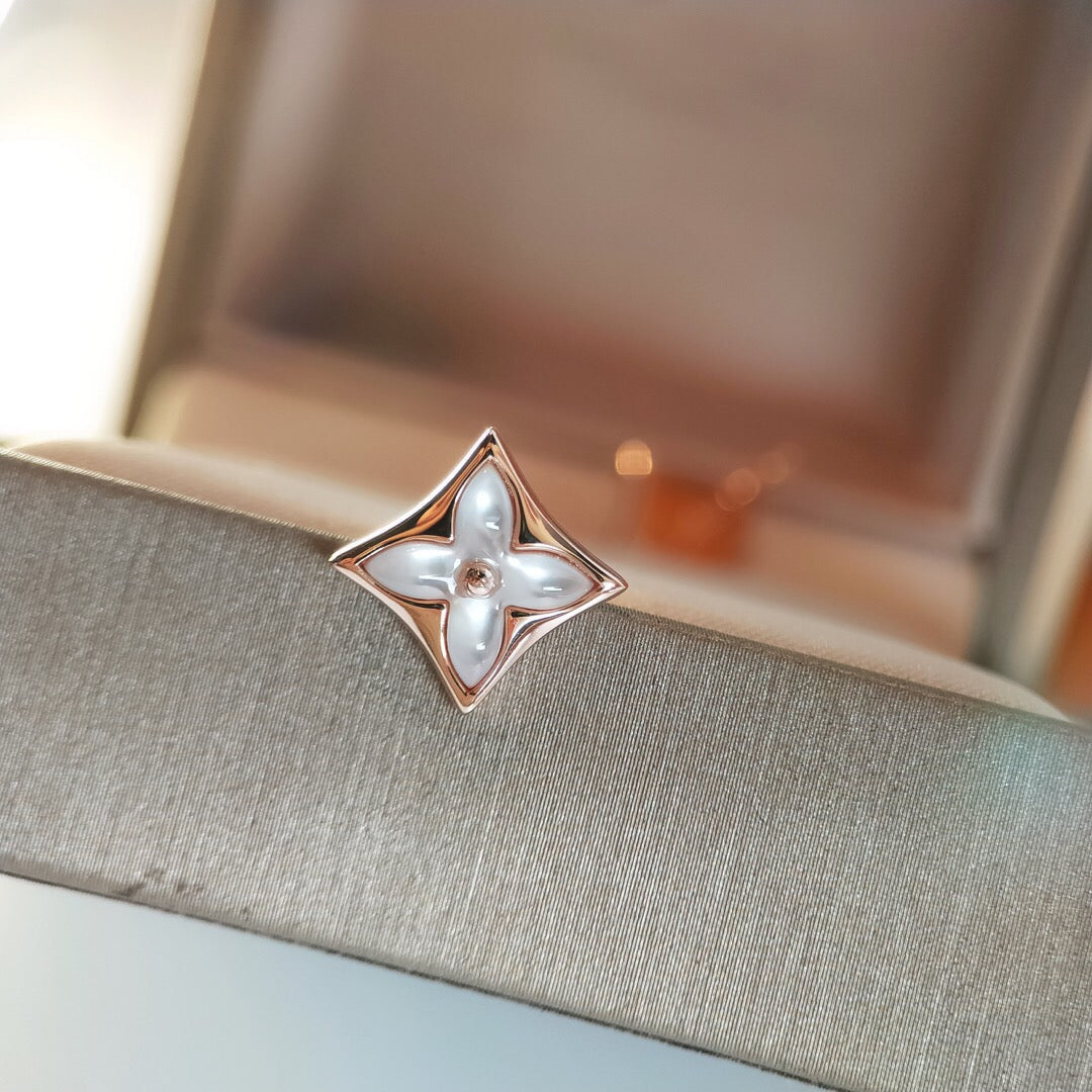 [Psychic Jewelrys]STAR MOP PINK GOLD EARRINGS