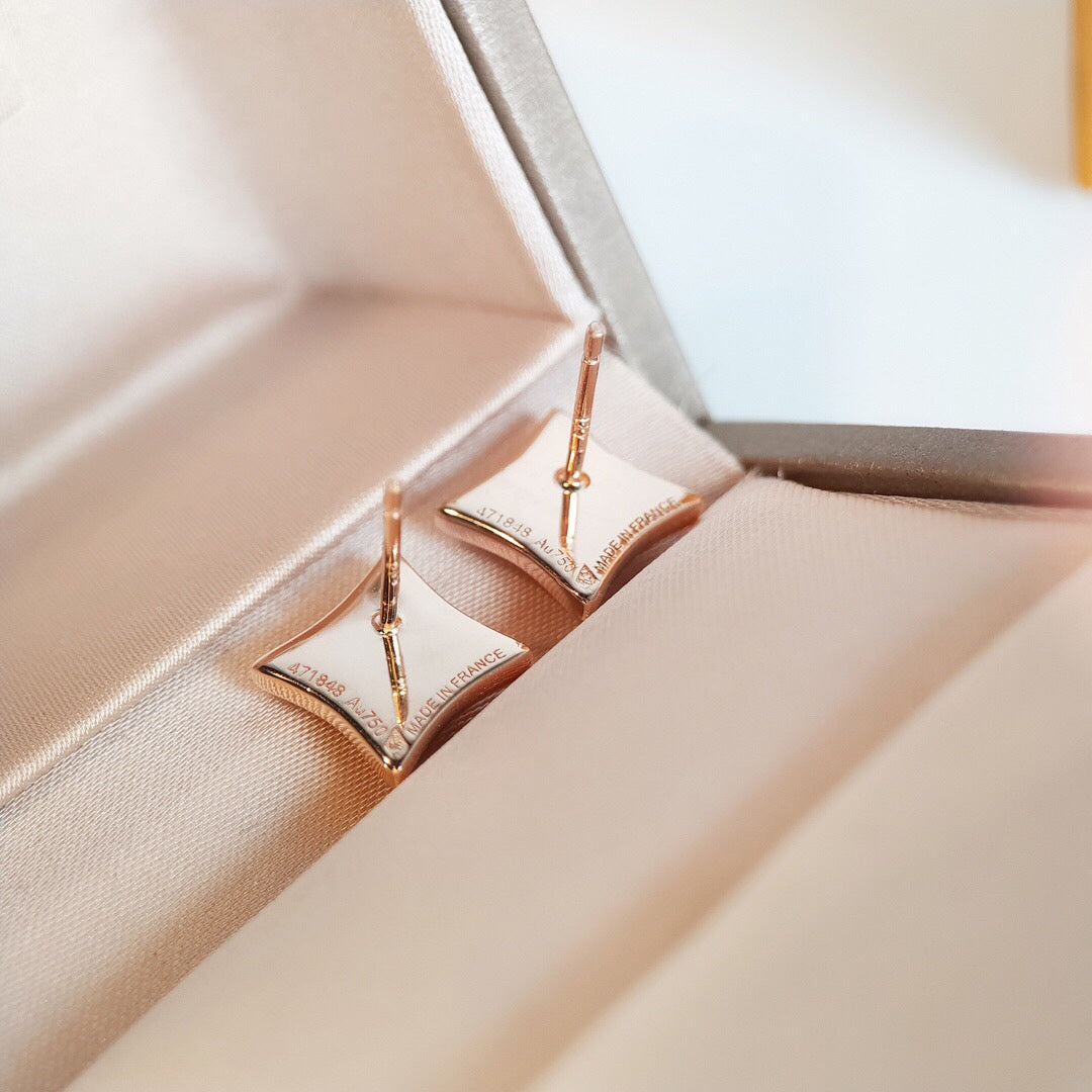 [Psychic Jewelrys]STAR MOP PINK GOLD EARRINGS